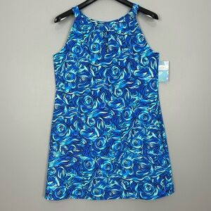 Lulu-B Metallic Floral Ruffle Dress Women’s Size XL Sleeveless Shift Colorful